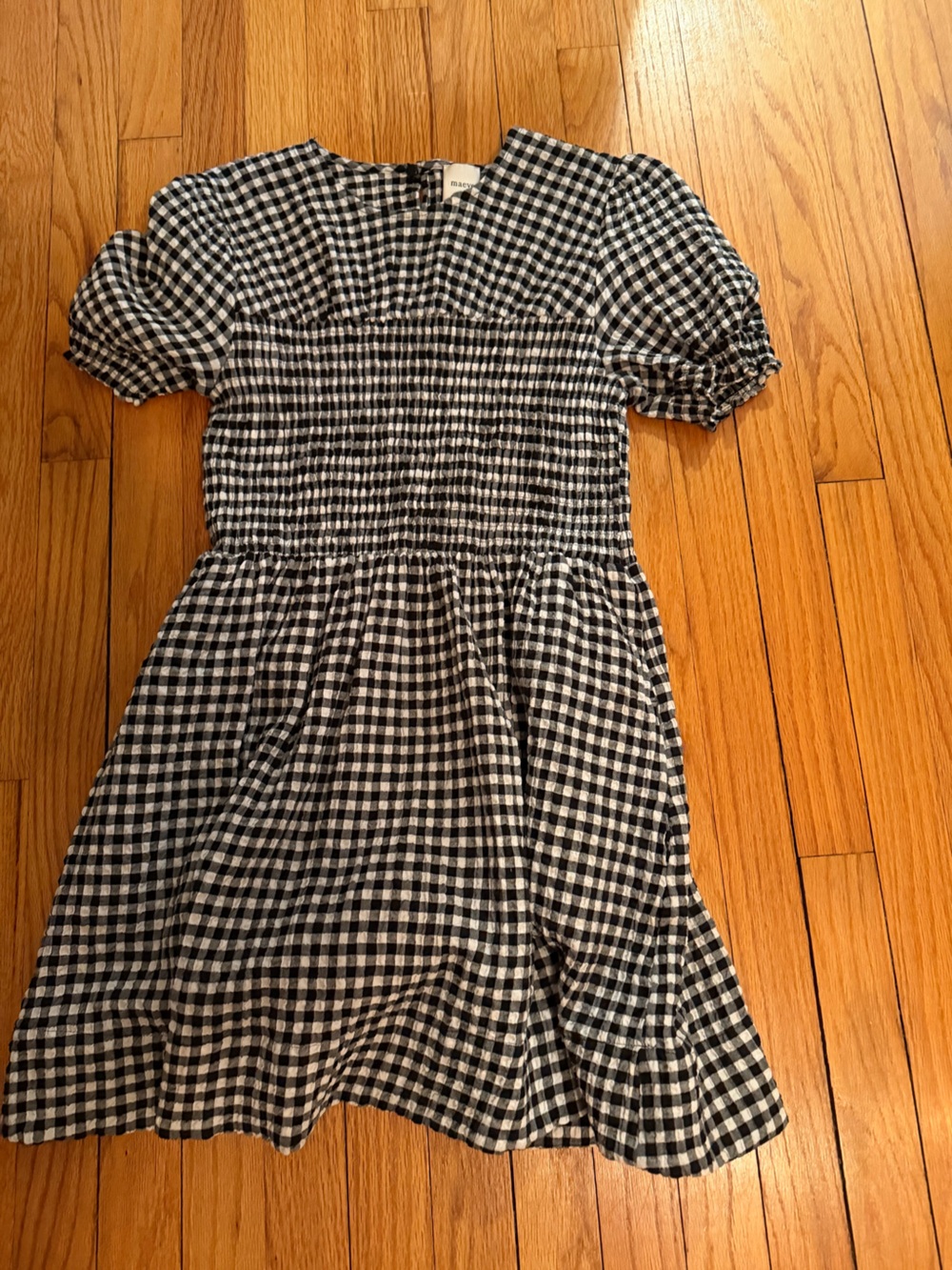 Maeve Black and White Gingham Dress